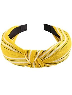 NWOT Yellow Striped Top Knot Headband Hufflepuff